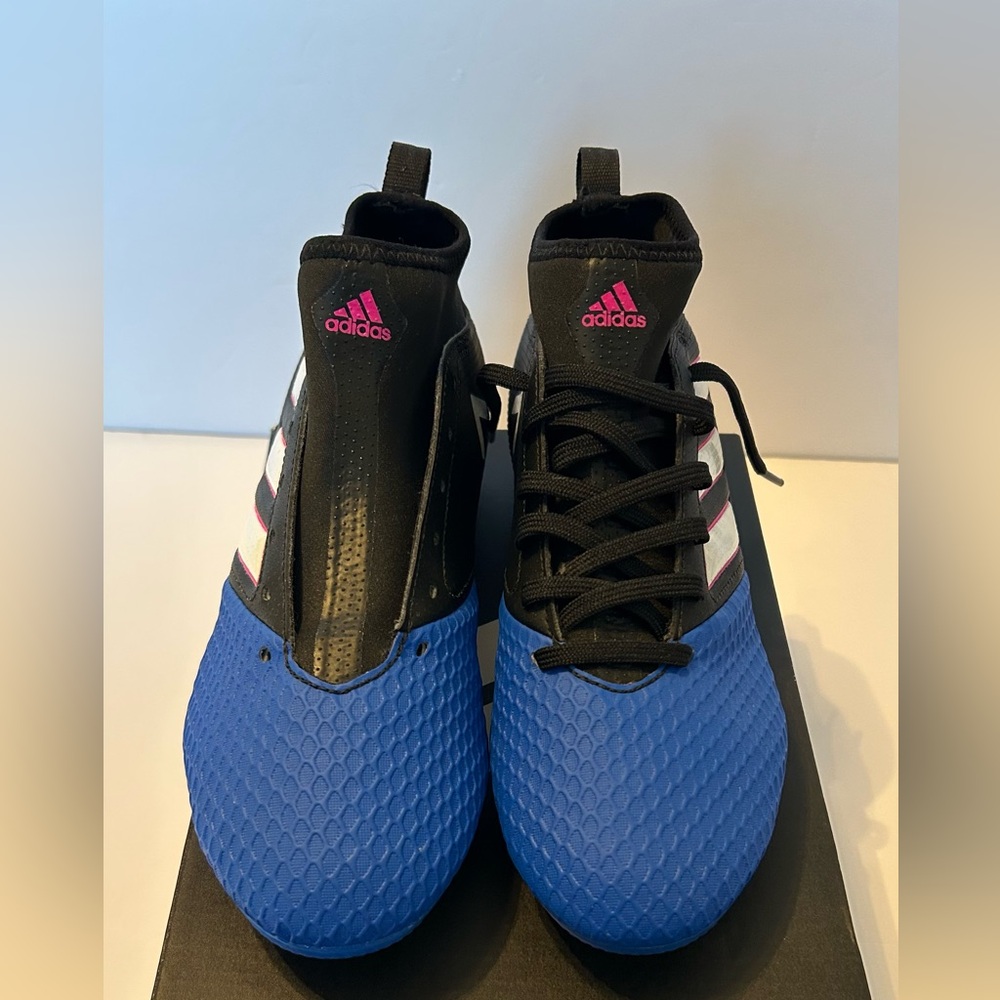 Adidas Boy's Size 6 Ace 17.3‎ Fg J Black/White/Blue Soccer Shoes Cleat (BA9234) - Picture 3 of 8